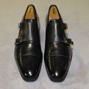 Tom Ford Black Leather Medallion Single Monk Strap Loafers 10 T